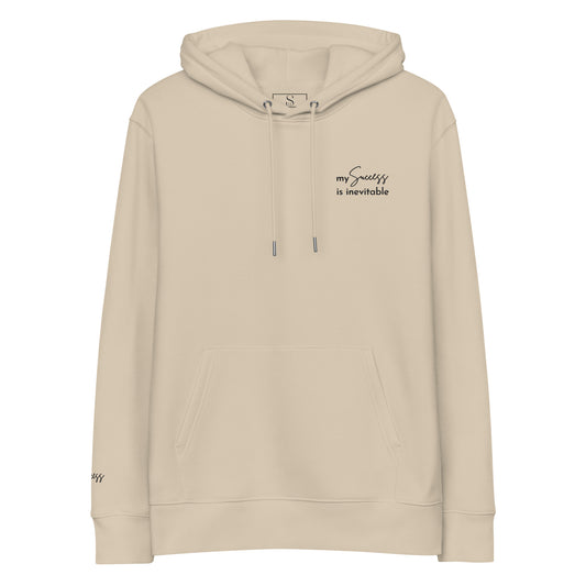 Hoodie Inevitable Success Premium Eco Black on Cream